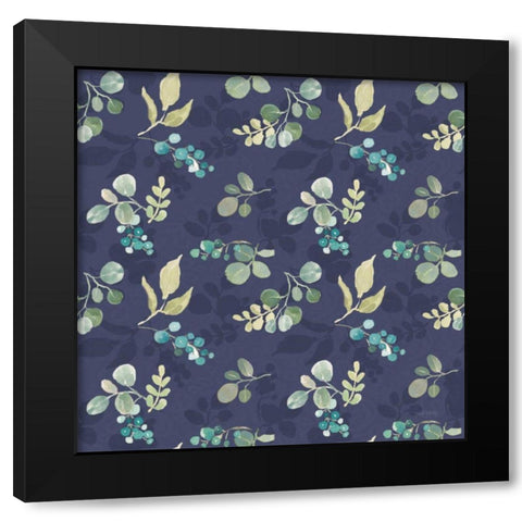Blooming Delight Pattern IIIB Black Modern Wood Framed Art Print with Double Matting by Jackson, Jenaya