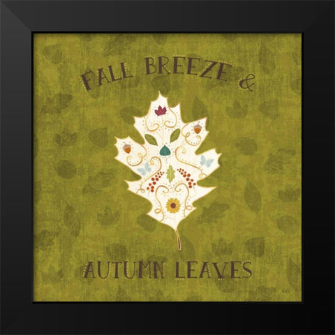 Autumn Otomi V Black Modern Wood Framed Art Print by Charron, Veronique