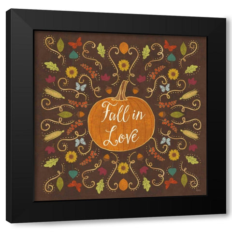 Autumn Otomi VI Black Modern Wood Framed Art Print with Double Matting by Charron, Veronique