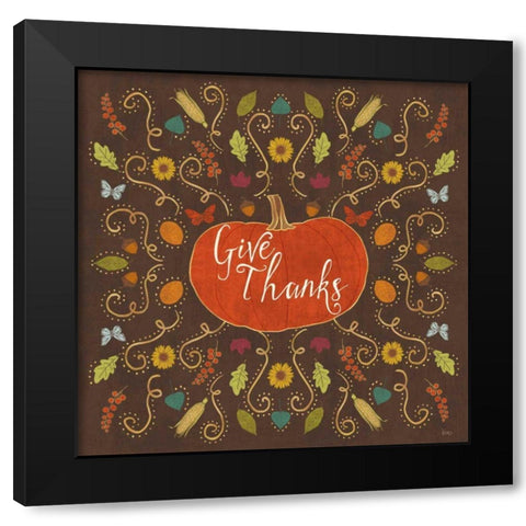 Autumn Otomi VII Black Modern Wood Framed Art Print by Charron, Veronique