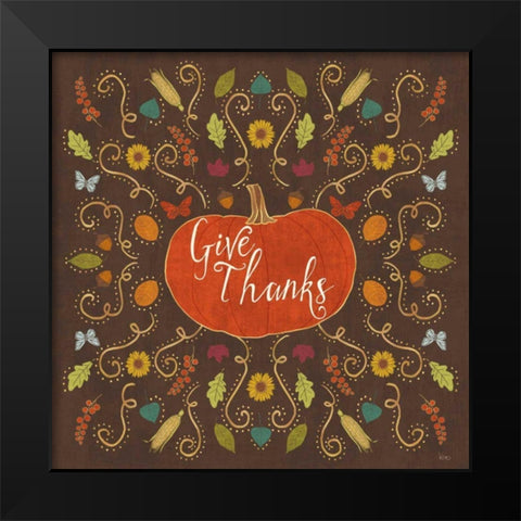 Autumn Otomi VII Black Modern Wood Framed Art Print by Charron, Veronique