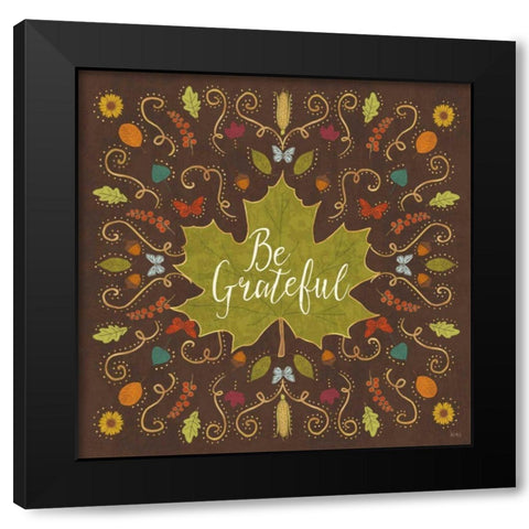 Autumn Otomi VIII Black Modern Wood Framed Art Print with Double Matting by Charron, Veronique