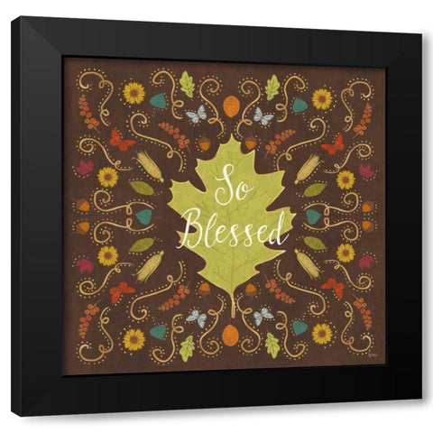 Autumn Otomi IX Black Modern Wood Framed Art Print with Double Matting by Charron, Veronique