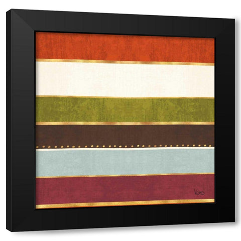 Autumn Otomi Pattern III Black Modern Wood Framed Art Print with Double Matting by Charron, Veronique