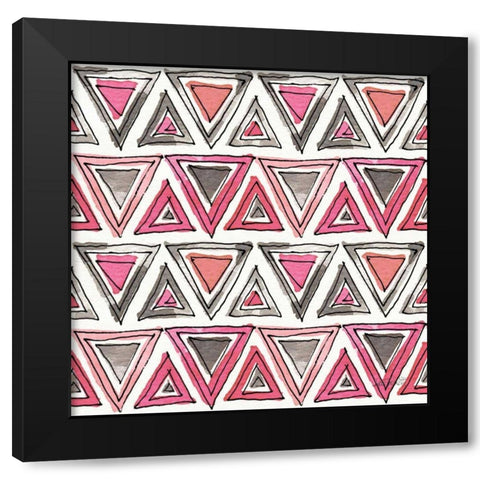 Chic Accents Pattern IVA Black Modern Wood Framed Art Print with Double Matting by Tavoletti, Anne