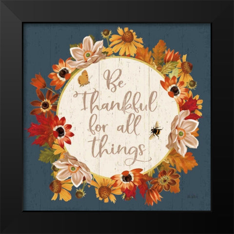 Fall Garden IV Blue Black Modern Wood Framed Art Print by Pertiet, Katie