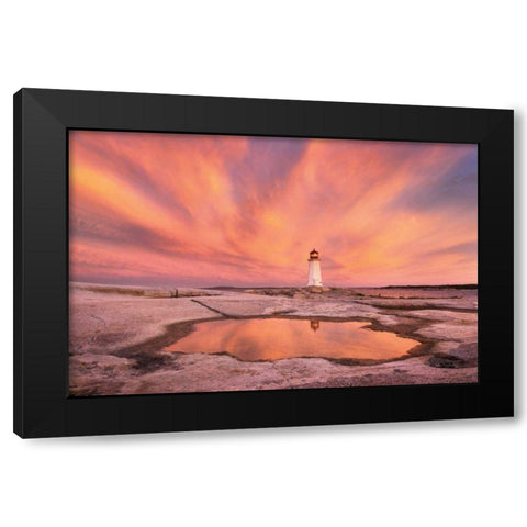 Peggys Cove Nova Scotia Black Modern Wood Framed Art Print by Majchrowicz, Alan