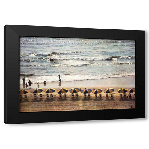 A Day at the Beach Black Modern Wood Framed Art Print by Van Swearingen, Debra