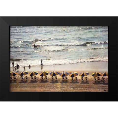 A Day at the Beach Black Modern Wood Framed Art Print by Van Swearingen, Debra