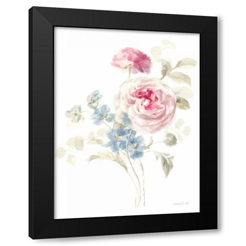 Cottage Garden II on White Black Modern Wood Framed Art Print with Double Matting by Nai, Danhui