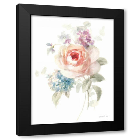 Cottage Garden III on White Black Modern Wood Framed Art Print by Nai, Danhui