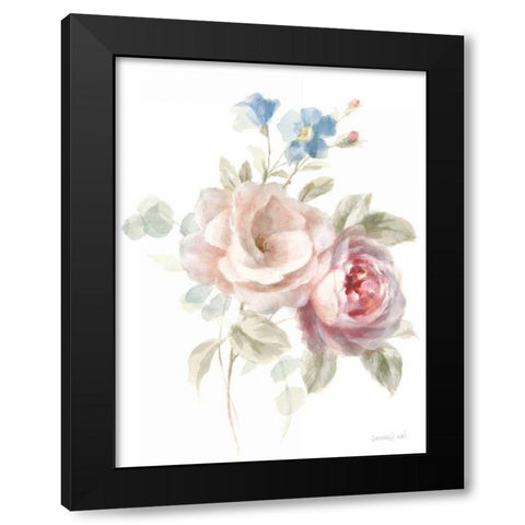 Cottage Garden IV on White Black Modern Wood Framed Art Print with Double Matting by Nai, Danhui