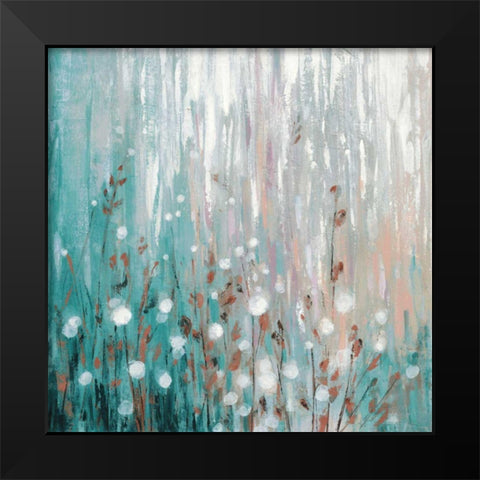 January Branches Green Black Modern Wood Framed Art Print by Vassileva, Silvia