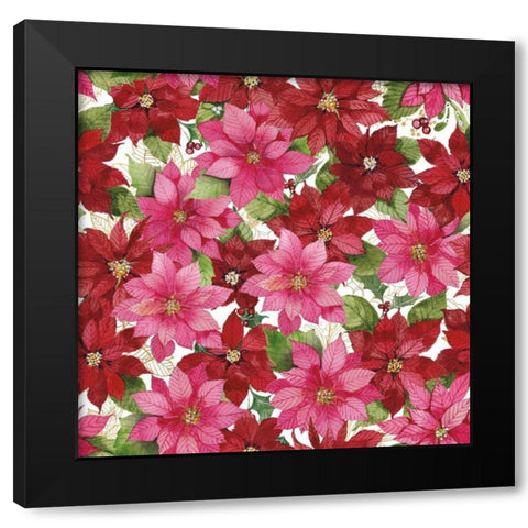 Holiday Happiness Pattern VI Black Modern Wood Framed Art Print with Double Matting by McKenna, Kathleen Parr