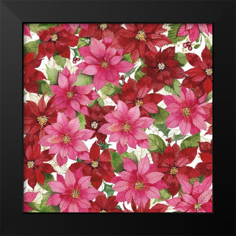 Holiday Happiness Pattern VI Black Modern Wood Framed Art Print by McKenna, Kathleen Parr
