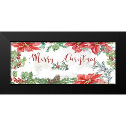 Farmhouse Holidays Merry Christmas Black Modern Wood Framed Art Print by Grove, Beth