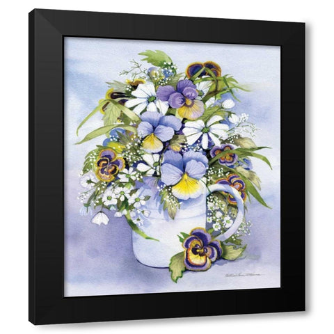 Pansies Perfect Black Modern Wood Framed Art Print with Double Matting by McKenna, Kathleen Parr