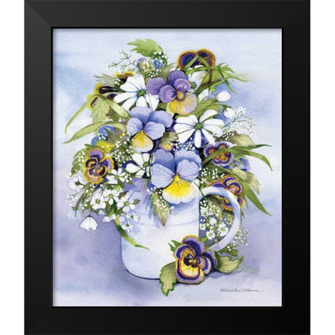 Pansies Perfect Black Modern Wood Framed Art Print by McKenna, Kathleen Parr