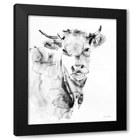 Village Cow Gray Black Modern Wood Framed Art Print by Valle, Aimee Del