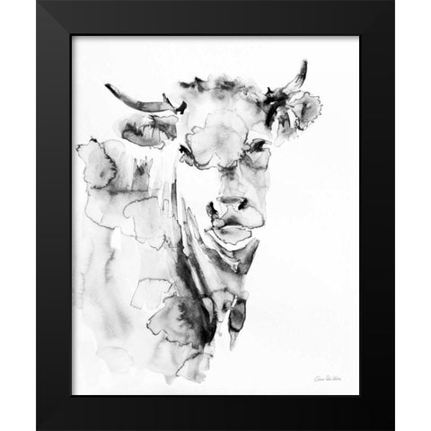 Village Cow Gray Black Modern Wood Framed Art Print by Valle, Aimee Del