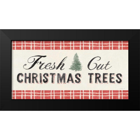 Floursack Holiday V Black Red Border Black Modern Wood Framed Art Print by Nai, Danhui