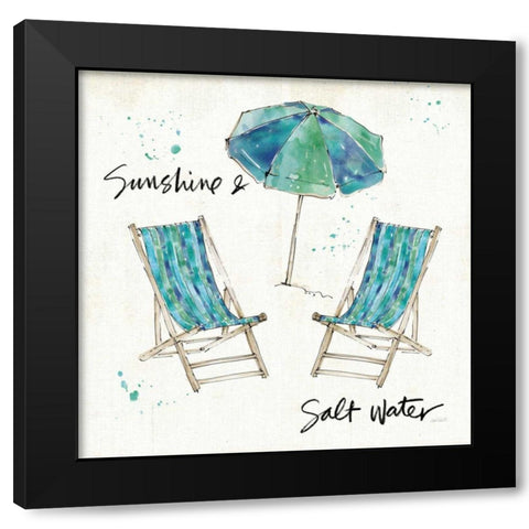 Beach Divas Life Black Modern Wood Framed Art Print by Tavoletti, Anne