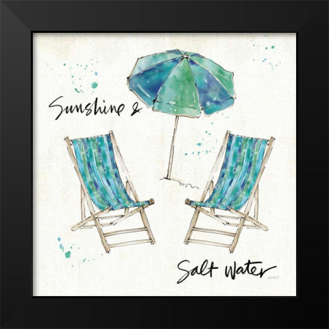 Beach Divas Life Black Modern Wood Framed Art Print by Tavoletti, Anne