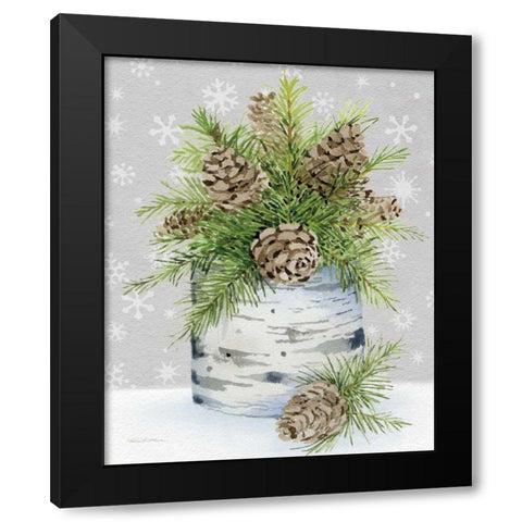 Birch Vase II on Gray Crop Black Modern Wood Framed Art Print by McKenna, Kathleen Parr