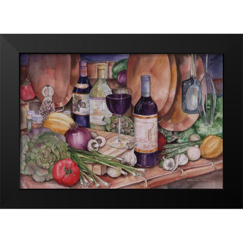 Gourmet Night Black Modern Wood Framed Art Print by McKenna, Kathleen Parr