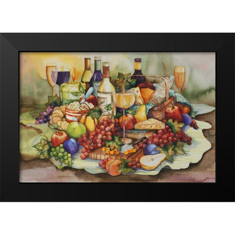 Wine Tastings Black Modern Wood Framed Art Print by McKenna, Kathleen Parr