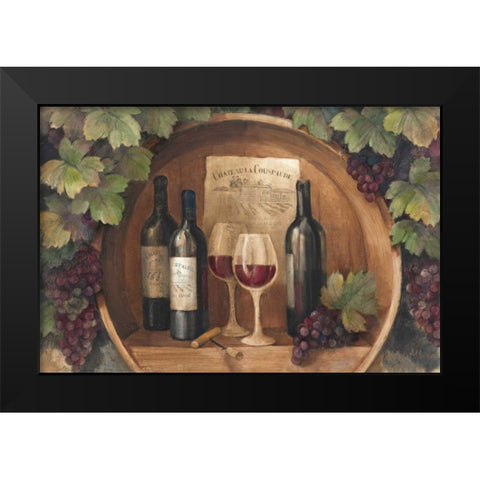At the Winery - Wag Black Modern Wood Framed Art Print by Hristova, Albena