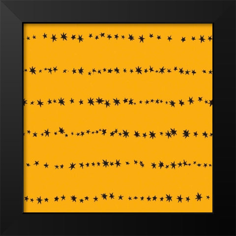Spooky Halloween Pattern III Black Modern Wood Framed Art Print by Wild Apple Portfolio