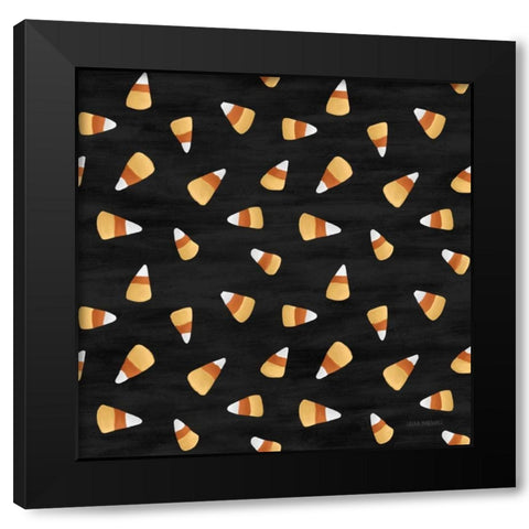 Haunted Halloween Pattern I Black Modern Wood Framed Art Print by Marshall, Laura