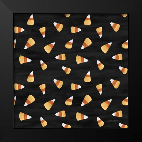 Haunted Halloween Pattern I Black Modern Wood Framed Art Print by Marshall, Laura