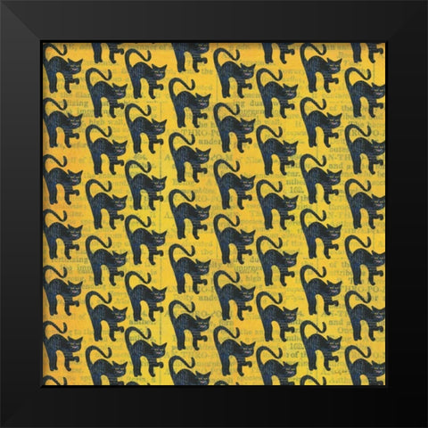 Halloween Pattern III Black Modern Wood Framed Art Print by Prahl, Courtney