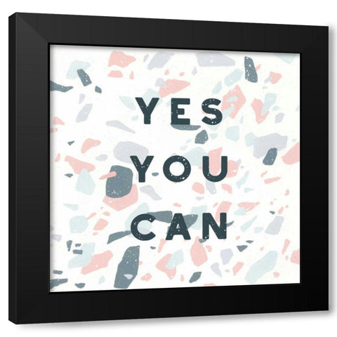Terrazzo Inspiration II Black Modern Wood Framed Art Print with Double Matting by Hershey, Moira