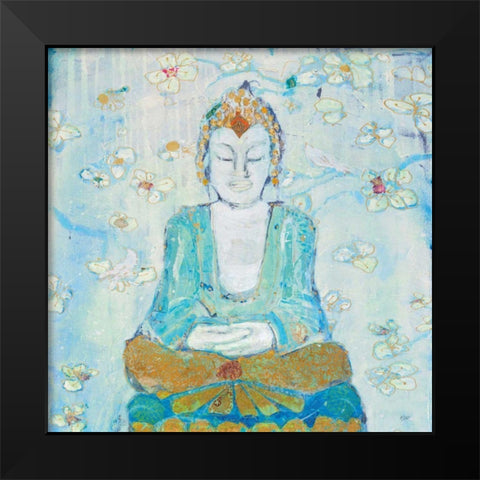 Buddha Square Black Modern Wood Framed Art Print by Day, Kellie