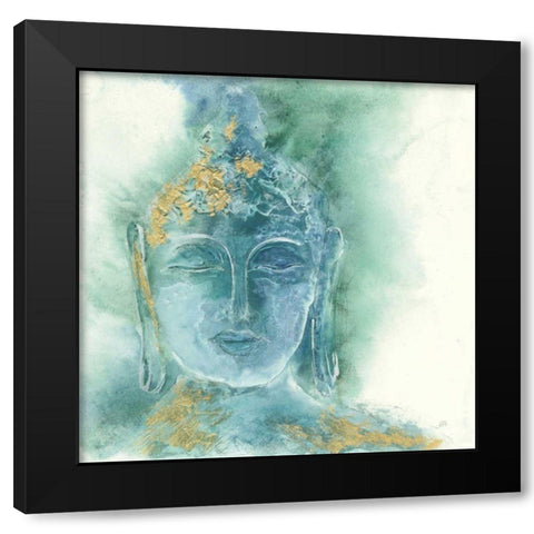 Gilded Buddha I Black Modern Wood Framed Art Print with Double Matting by Paschke, Chris