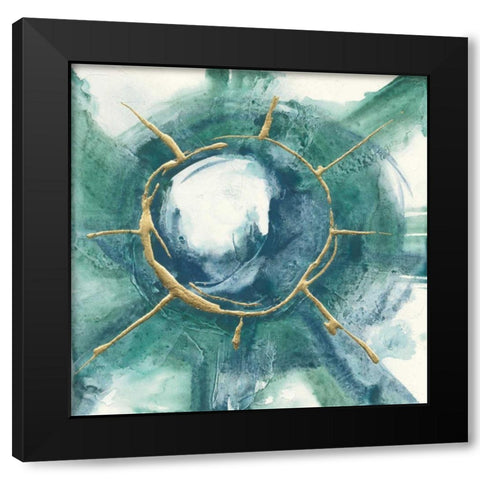 Dharma Wheel II Black Modern Wood Framed Art Print with Double Matting by Paschke, Chris