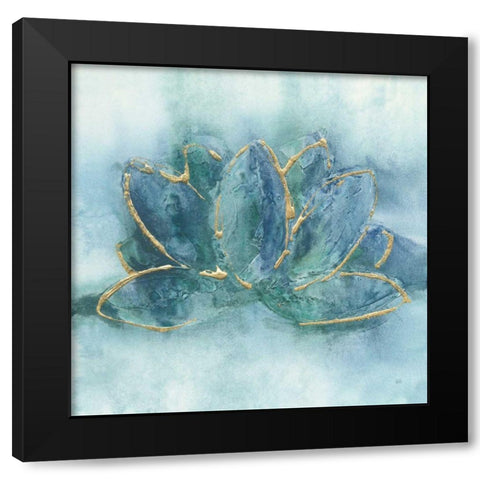 Buddha Lotus Black Modern Wood Framed Art Print by Paschke, Chris