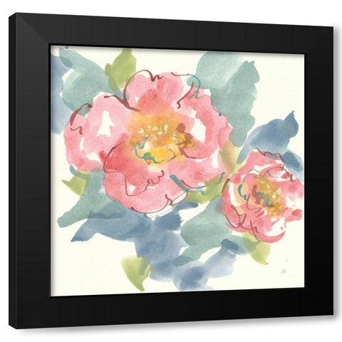 Peony in the Pink I Black Modern Wood Framed Art Print by Paschke, Chris