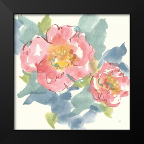Peony in the Pink I Black Modern Wood Framed Art Print by Paschke, Chris