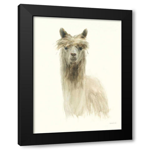 Classic Llamas I Black Modern Wood Framed Art Print with Double Matting by Nai, Danhui