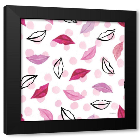 Think Pink Pattern III Black Modern Wood Framed Art Print by Zaman, Farida