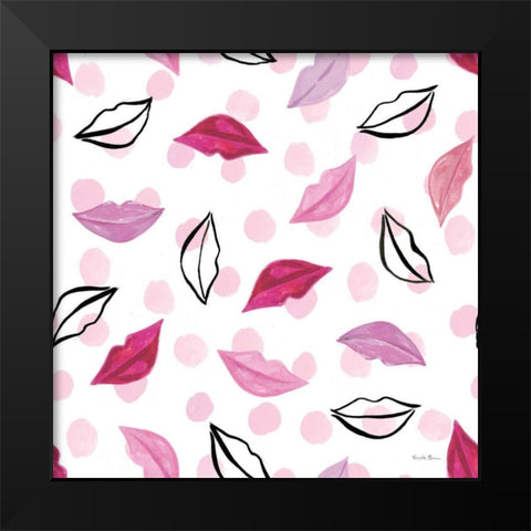 Think Pink Pattern III Black Modern Wood Framed Art Print by Zaman, Farida