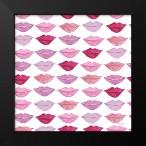 Think Pink Pattern VI Black Modern Wood Framed Art Print by Zaman, Farida
