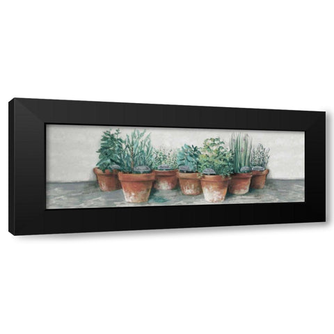 Pots of Herbs II Cottage v2 Black Modern Wood Framed Art Print by Rowan, Carol