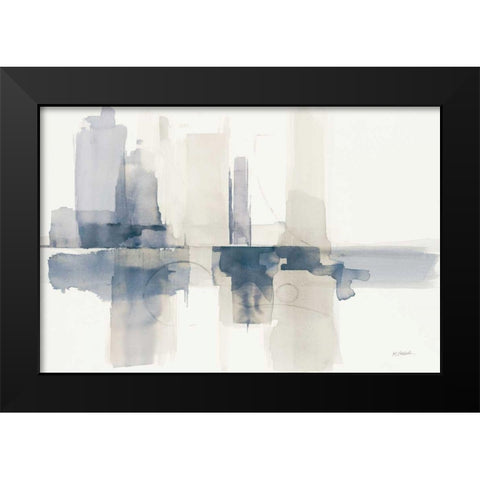 Improvisation II Navy Black Modern Wood Framed Art Print by Schick, Mike