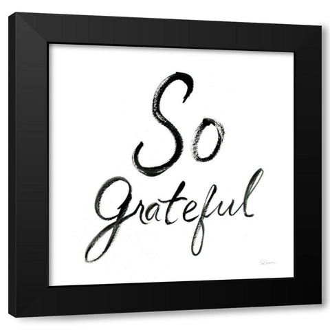 So Grateful Black Modern Wood Framed Art Print with Double Matting by Schlabach, Sue