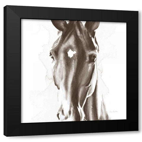 Le Cheval Noir Brown Crop Black Modern Wood Framed Art Print with Double Matting by Valle, Aimee Del